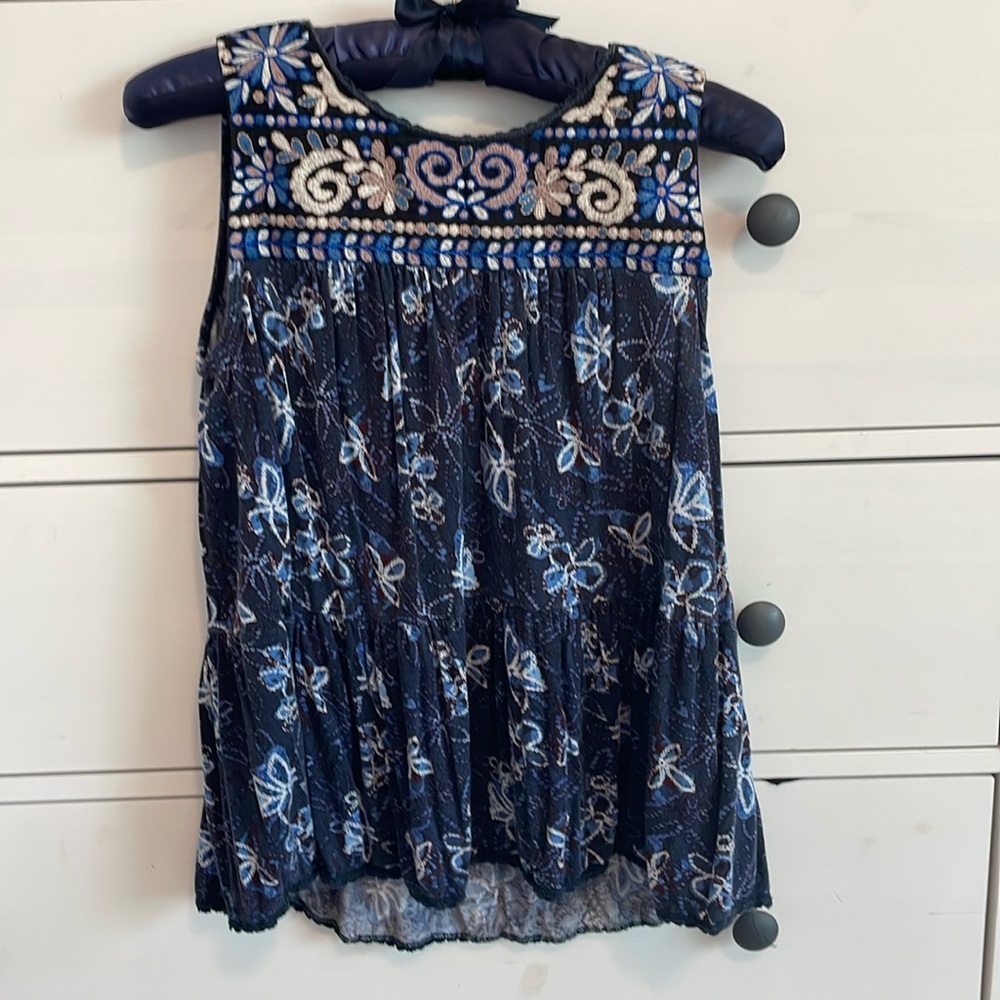 Anthropologie dress tank, x small, blue
